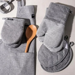 Harman Pantry Chambray Cotton Pot Holder - Set of 2 (Grey)
