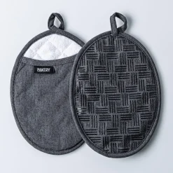 Harman Pantry Chambray Cotton Pot Holder - Set of 2 (Charcoal)