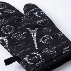 Harman Paris Passport Cotton Oven Mitt - Set of 2 (Black)