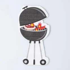 Harman 3-Ply 'BBQ Grill' Shaped Paper Napkin - 20pc (Black)
