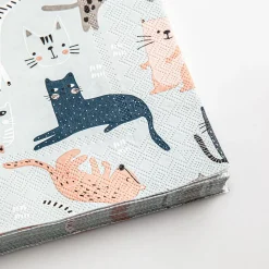 Harman 3-Ply 'Cats' Paper Napkin (Blue)