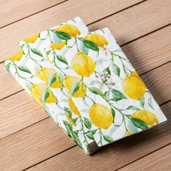 Harman 3-Ply 'Fresh Lemon' Printed Guest Paper Napkin - S/16 10x16"