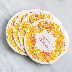 Harman 3-Ply 'Give Thanks' Paper Napkin Shaped S/20 (Orange)