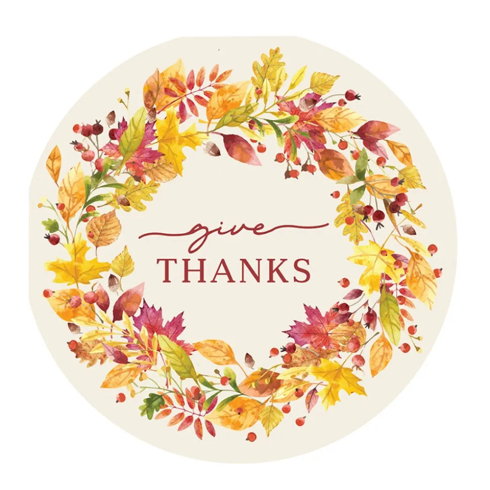 Harman 3-Ply 'Give Thanks' Paper Napkin Shaped S/20 (Orange)