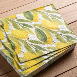 Harman 3-Ply 'Lemon Print' Paper Napkin - 20pc (Yellow)
