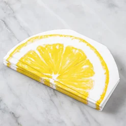 Harman 3-Ply 'Lemon Slice' Paper Napkin Shaped - S/20 (Yellow)