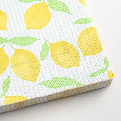 Harman 3-Ply 'Lemon Stripes' Paper Napkin - 20pc