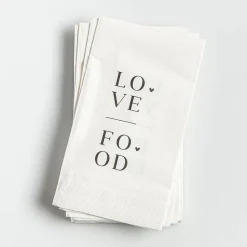 Harman 3-Ply 'Love Food' Printed Guest Paper Napkin - 16pc