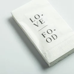 Harman 3-Ply 'Love Food' Printed Guest Paper Napkin - 16pc