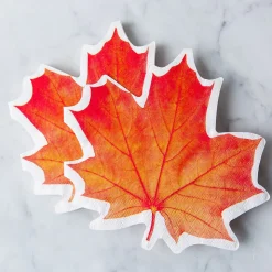 Harman 3-Ply 'Maple Leaf' Paper Napkin Shaped - 20pc (Orange)