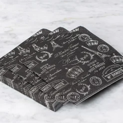 Harman 3-Ply 'Paris Passport' Paper Napkin - 20pc (Black)