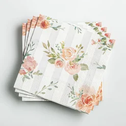 Harman 3-Ply 'Soft Stripe Floral' Paper Napkin - 20pc