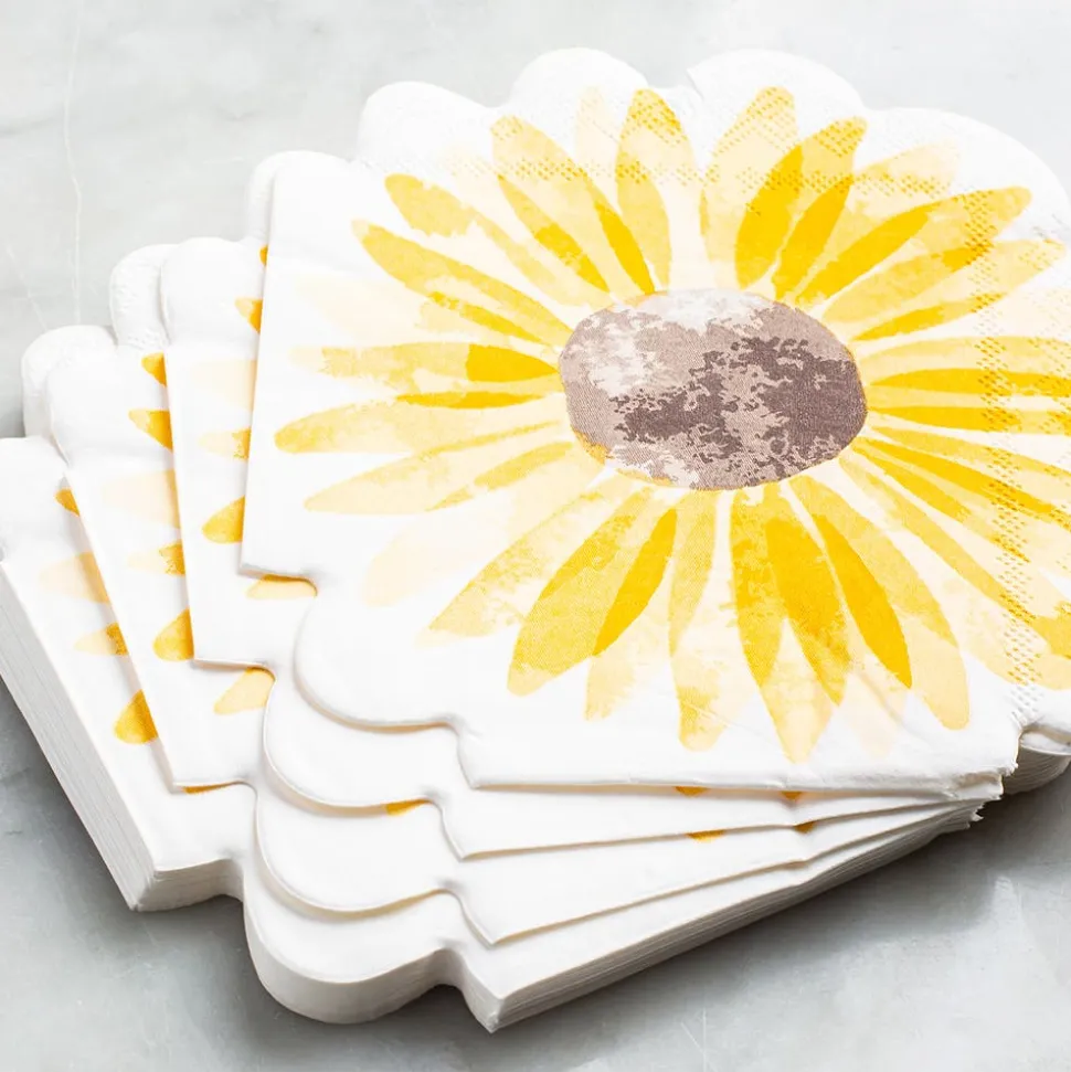 Harman 3-Ply 'Sunflower' Paper Napkin Shaped (Yellow)