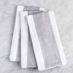 Harman Premium Quality 'Blocks' Kitchen Towel - Set of 3 (Grey)