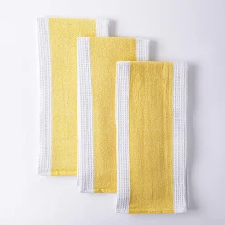 Harman Premium Quality 'Blocks' Kitchen Towel - Set of 3 (Yellow)