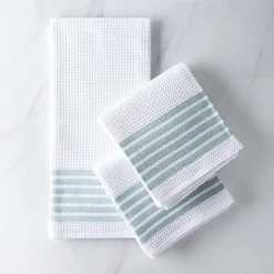 Harman Premium Quality 'Horizontal' Kitchen Towel - S/3 (Green)