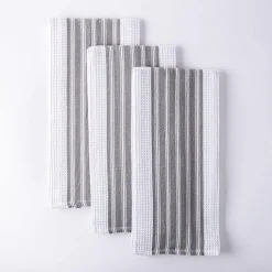 Harman Premium Quality 'Vertical' Kitchen Towel - Set of 3 (Grey)