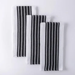 Harman Premium Quality 'Vertical' Kitchen Towel - Set of 3 (Black)
