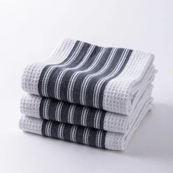 Harman Premium Quality 'Vertical' Kitchen Towel - Set of 3 (Navy)