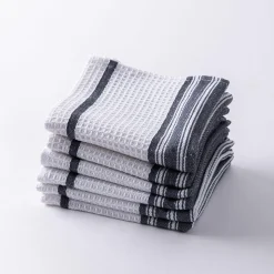 Harman Premium Quality 'Vertical' Cotton Dish Cloth - S/6 (Navy)