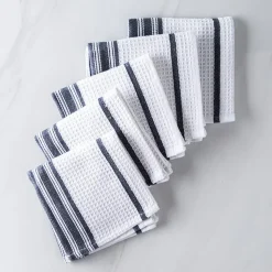 Harman Premium Quality 'Vertical' Cotton Dish Cloth - S/6 (Navy)