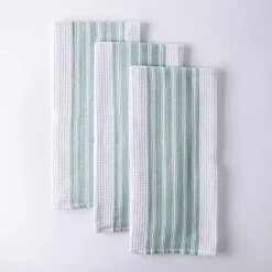 Harman Premium Quality 'Vertical' Kitchen Towel - S/3 (Green)