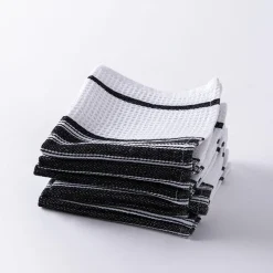 Harman Premium Quality 'Vertical' Cotton Dish Cloth - S/6 (Black)
