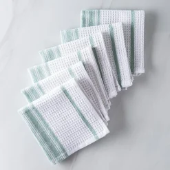Harman Premium Quality 'Vertical' Cotton Dish Cloth - S/6 (Green)