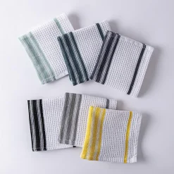 Harman Premium Quality 'Vertical' Cotton Dish Cloth - S/6 (Blue)