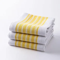 Harman Premium Quality 'Vertical' Kitchen Towel - S/3 (Yellow)