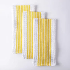 Harman Premium Quality 'Vertical' Kitchen Towel - S/3 (Yellow)