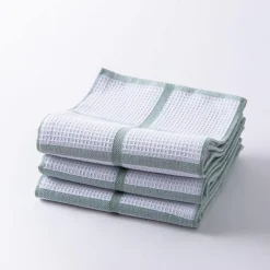 Harman Premium Quality 'Window Pane' Kitchen Towel - S/3 (Green)