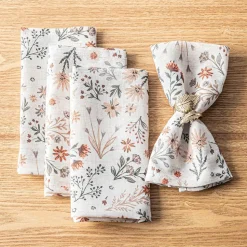 Harman Printed 'Autumn Floral' Linen Napkin - Set of 4