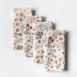 Harman Printed 'Autumn Floral' Linen Napkin - Set of 4