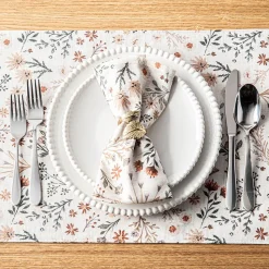 Harman Printed 'Autumn Floral' Linen Napkin - Set of 4