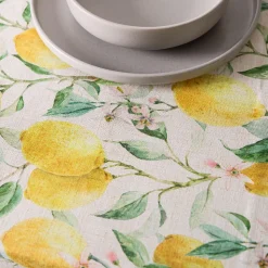 Harman Printed 'Fresh Lemon' Linen Tablecloth (60x120