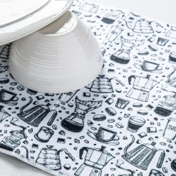 Harman Printed 'Freshly Brewed' Microfibre Dish Drying Mat 15x20