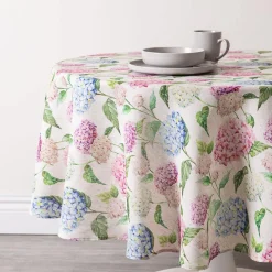 Harman Printed 'Hydrangea' Linen Tablecloth (70" dia.)