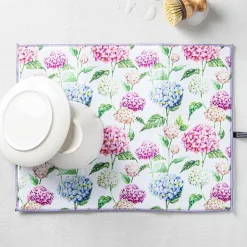 Harman Printed 'Hydrangea' Microfibre Dish Drying Mat 15x20"