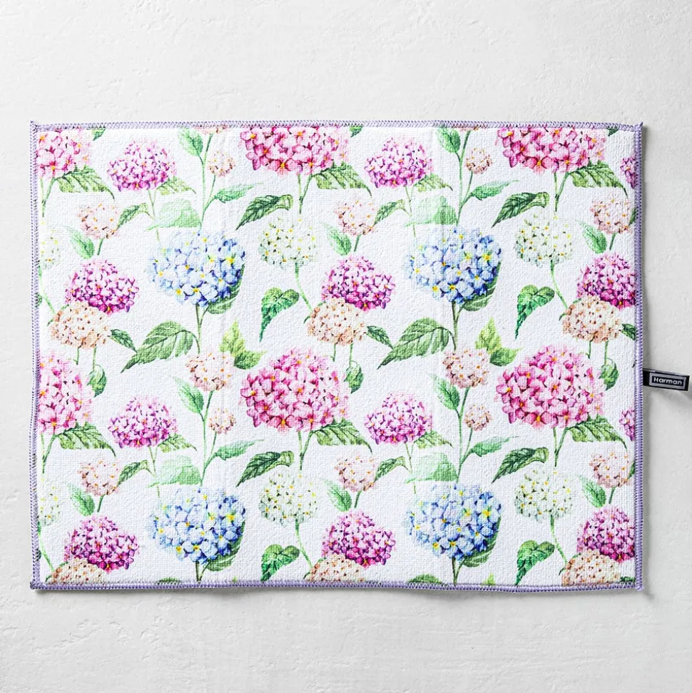 Harman Printed 'Hydrangea' Microfibre Dish Drying Mat 15x20"