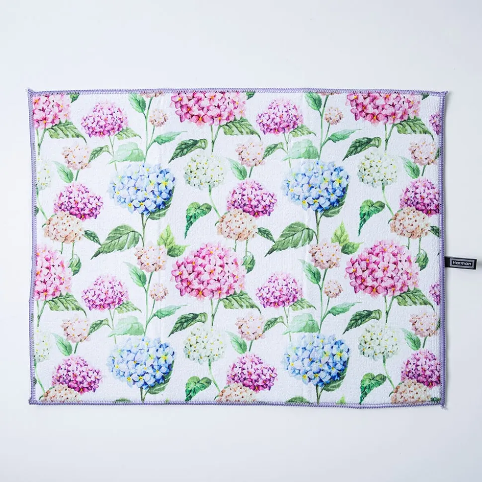 Harman Printed 'Hydrangea' Microfibre Dish Drying Mat 15x20"