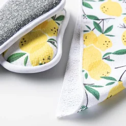 Harman Printed 'Lemon Tree' Sponge & Cloth Cleaning Set of 4