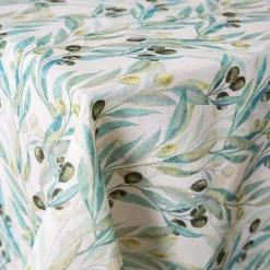 Harman Printed 'Mixed Olive' Linen Tablecloth (60x90")
