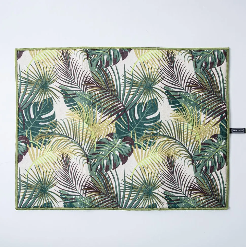 Harman Printed 'Palm Leaf' Microfibre Dish Drying Mat 15x20"
