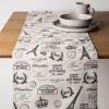 Harman Printed 'Paris Passport' Linen Table Runner (Natural)