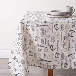 Harman Printed 'Paris Passport' Linen Tablecloth (60x120")