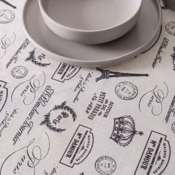 Harman Printed 'Paris Passport' Linen Tablecloth (60x120