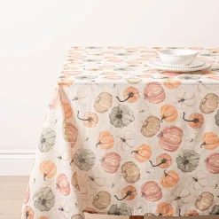 Harman Printed 'Pumpkin' Linen 60" x 90" Tablecloth (Natural)