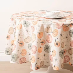 Harman Printed 'Pumpkin' Linen Tablecloth 70