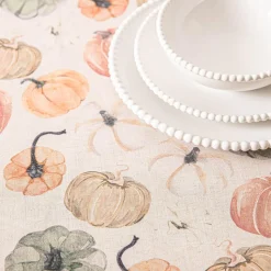 Harman Printed 'Pumpkin' Linen Tablecloth 70
